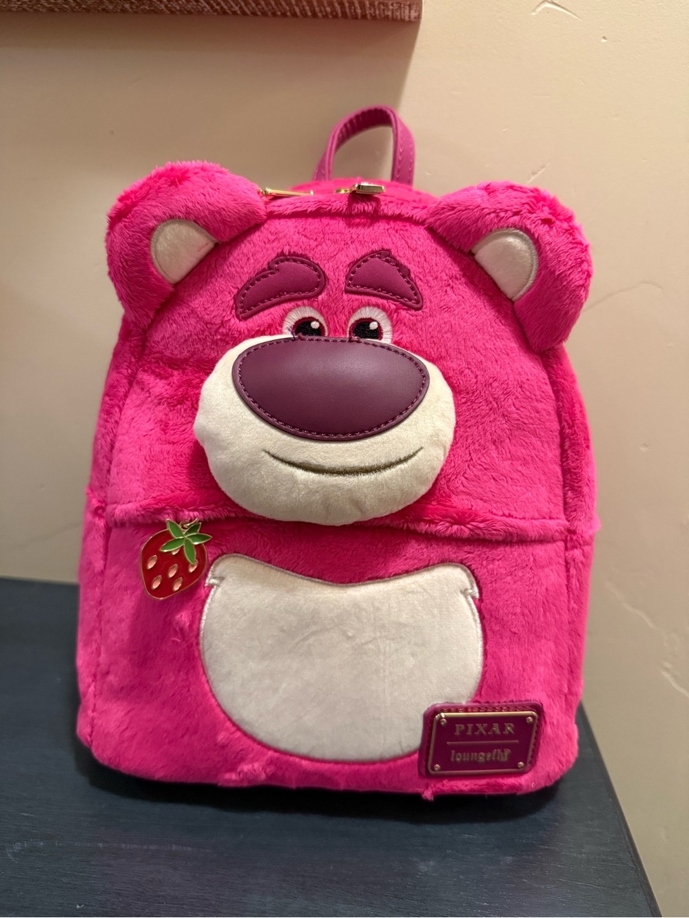 Loungefly Bright Pink Lotso Plush Mini Backpack